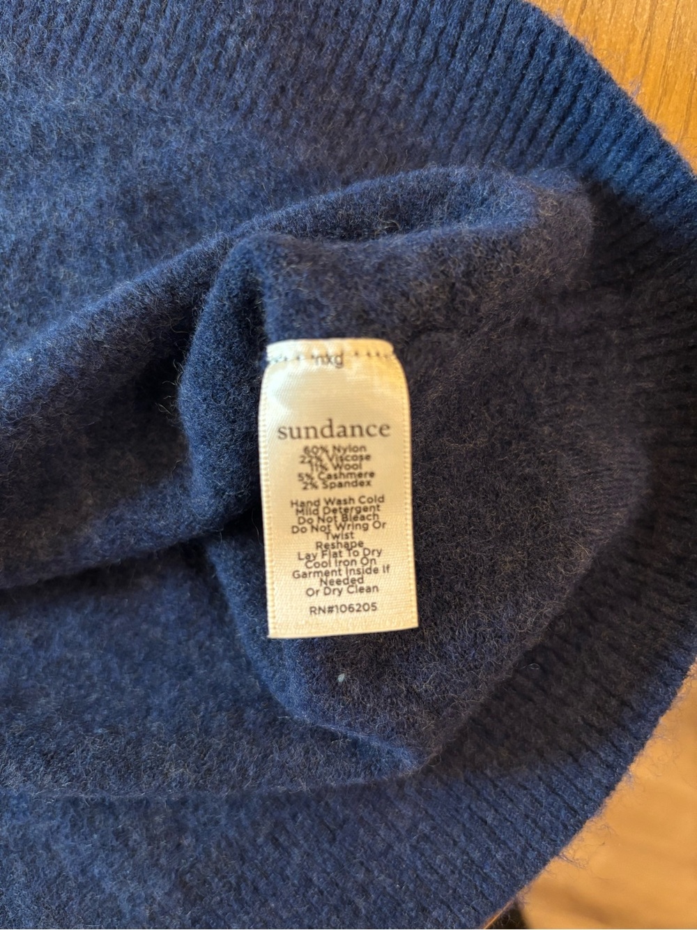 Sundance Navy Ruffle-Trim Button Pullover  Sweater0162 - Picture 7 of 7